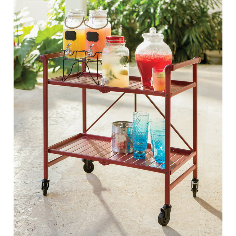 Metal Bar Cart, Ruby Red