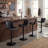 Swivel Height Adjustable Bar Stools Faux Leather Upholstered Counter Stools With Metal Frame-662277681