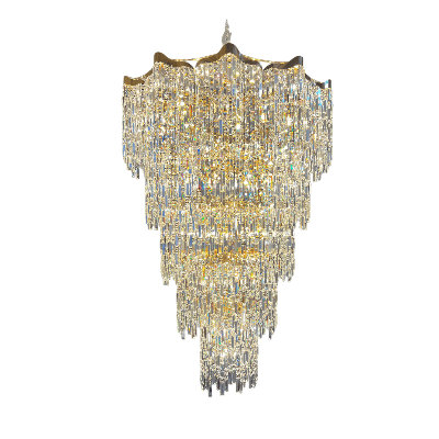 European Multi-layers Golden Luxury Crystal Chandelier