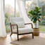 Chaise d'appoint en bois, chaises rembourrées avec coussin de taille, fauteuil de lecture pour