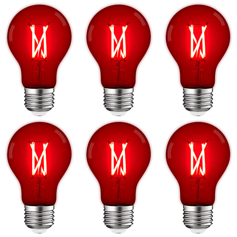 4.5 Watt (60 Watt Equivalent), A19 LED, Dimmable Light Bulb, E26/Medium (Standard) Base, Red