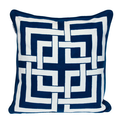 Blue 100% Cotton Interlocking Zippered Pillow