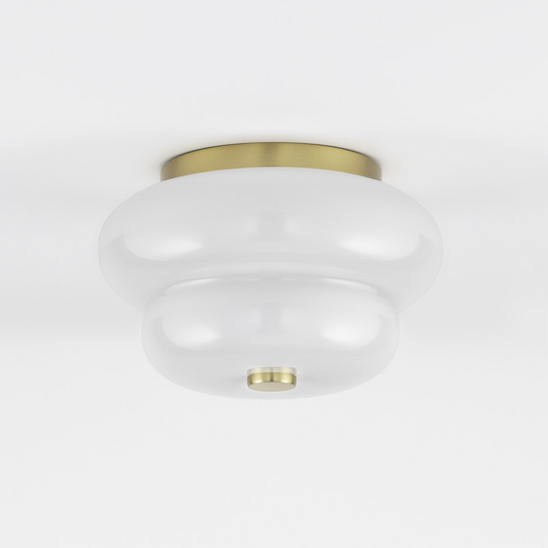 Plafonnier encastré 11 po 2 lumières Alfonso, Laiton vieilli
