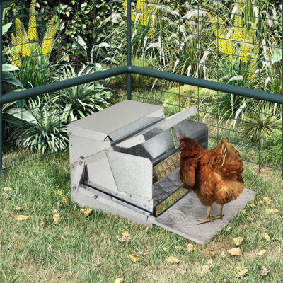 Mangeoire à poulets d'une capacité de 25 lb - Acier galvanisé et aluminium, solution d'alimentation automatique et hygiénique sécurisée