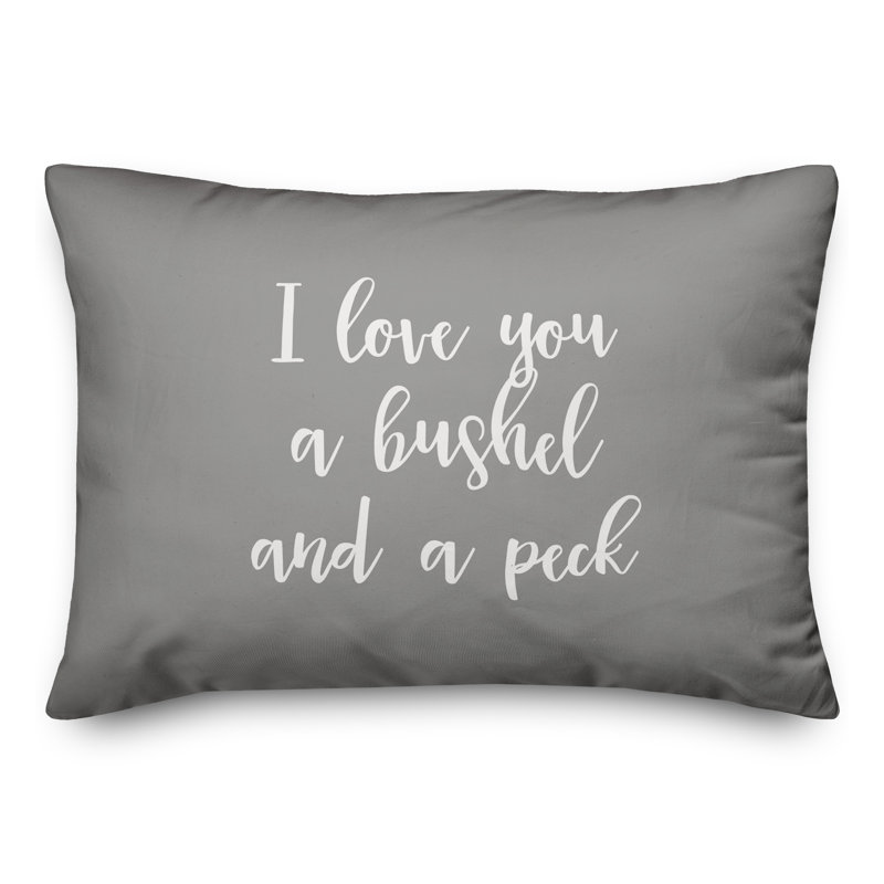  Coussin décoratif I Love You A Bushel And A Peck, Gris