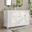 Meuble-lavabo de salle de bain avec lavabos doubles, tiroirs et portes