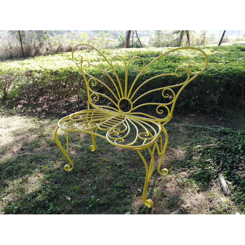 Chaise de jardin en métal, Jaune