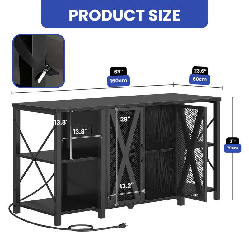 Black Heavy-Duty Metal Aquarium Stand with LED Light and Storage
