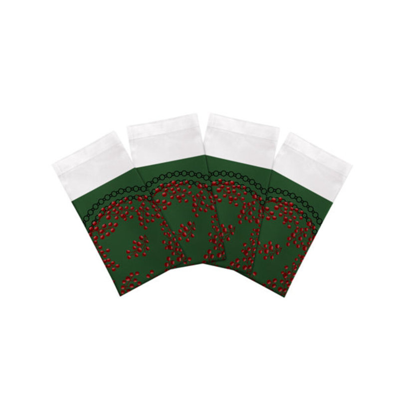 Serviettes de table Christmas Berries, Red Green