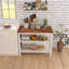 Îlot de cuisine en bois massif 45 po avec 2 tablettes ouvertes - table de préparation et de salle à manger