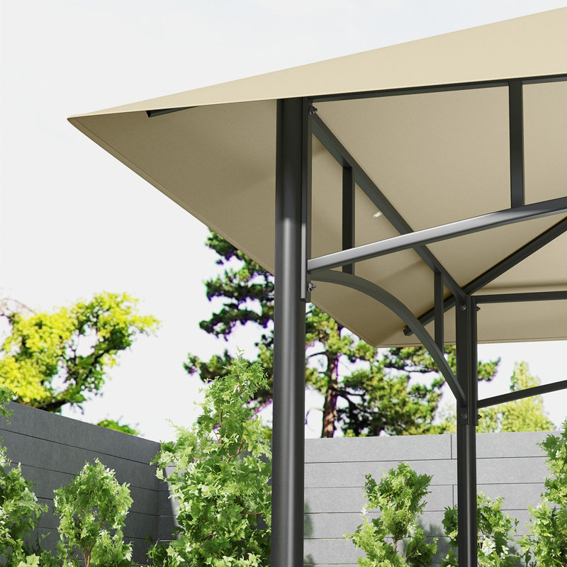 Grill 20 Ft. W x 12.5 Ft. D Galvanised Steel Soft-top Gazebo, Beige