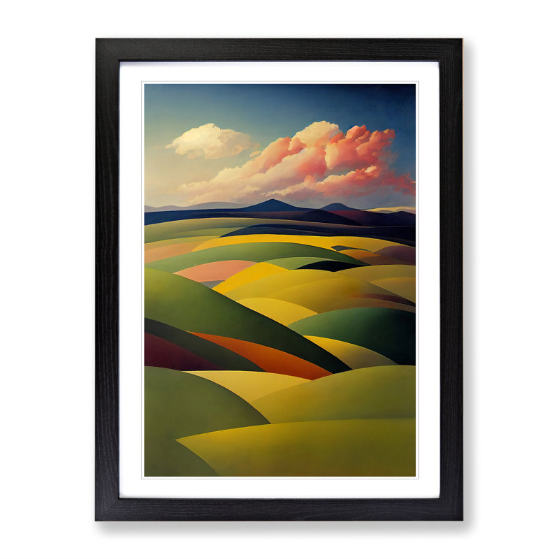 Spring Landscape Serene Vol.3 - Single Picture Frame Print, Black, 34cm H x 25cm W x 2cm D