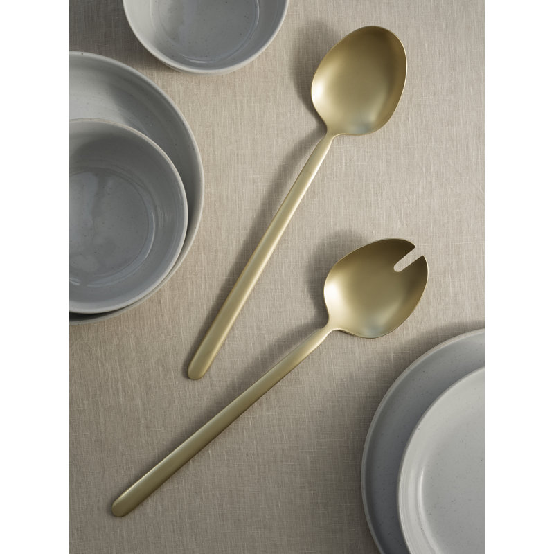 STELLA 2 -Piece Stainless Steel Salad Servers, Gold