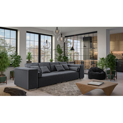 Big Sofa Beaucet with Sleeping Function, Boxspring, Lounge Sofa with Many Loose Cushions