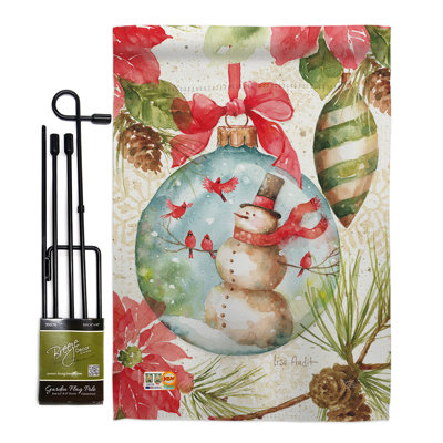 Double Sided 18.5'' H x 13'' W Polyester Christmas Garden Flag