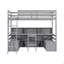 Lit mezzanine simple avec tablettes de rangement, tiroirs, siège et bureau-794172928