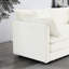 Chaise de salon Comfy - Assise simple en chenille blanche avec fauteuil rembourré