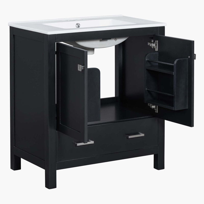 30'' Single Bathroom Vanity Base Only, Noir