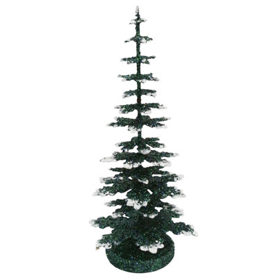 Arbre en papier mâché Schaller - Vert enneigé 20 cm