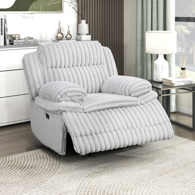 Melita 46"Wide Corduroy Upholstered Glider Manual Recliner by Ebern Designs