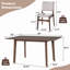 Ensemble de salle à manger 5 pièces - Table rectangulaire en bois massif et chaises rembourrées en lin avec tissu beige pour la cuisine / salle à manger-609288877
