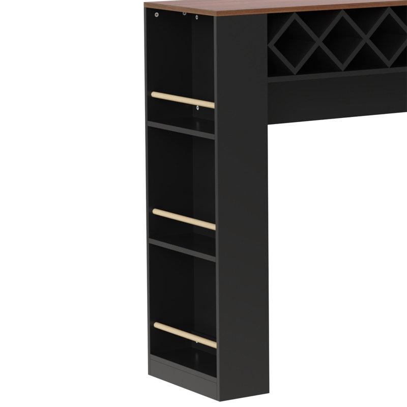 Armoire de bar 63,36 po Viergeline, Black