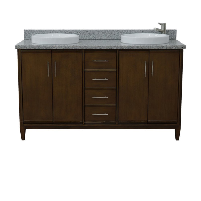 Ensemble de meuble-lavabo double 61 po Harrigan, gris