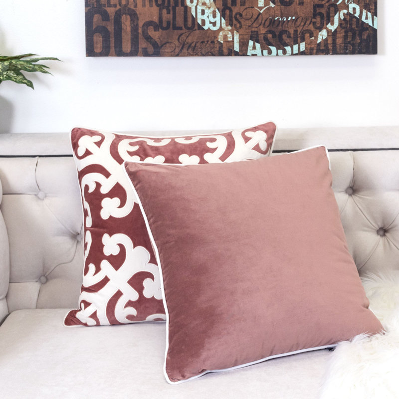 Claudira Square Pillow Cover & Insert, Blush