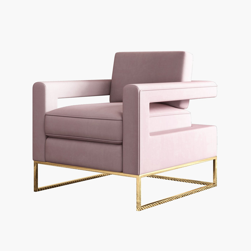 Teagann Upholstered Armchair, Pink Velvet