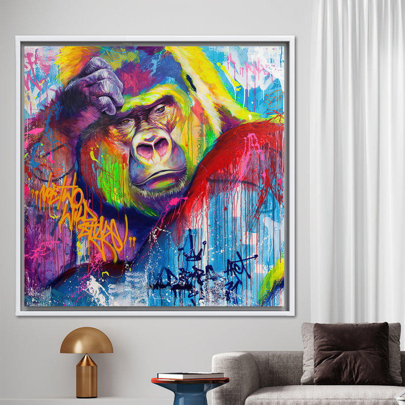 Print on Canvas, 20 cm H x 20 cm W, White Floater Framed