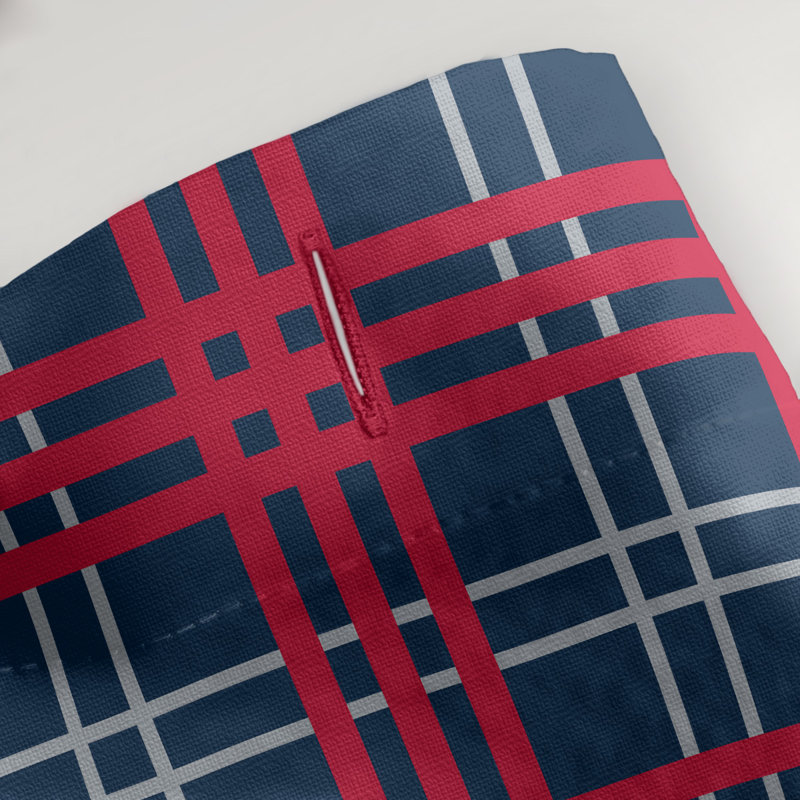 Plaid Shower Curtain Set, Nautical Blue/New Century Silver/Red