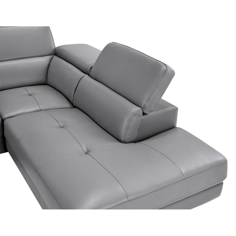Keyesport Upholstered L-Shaped Sectional, Right Hand Facing, Dark Grey
