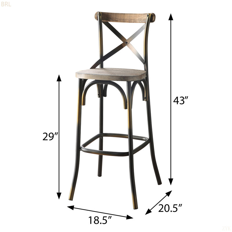  Tabouret de bar à dossier croisé, Cuivre