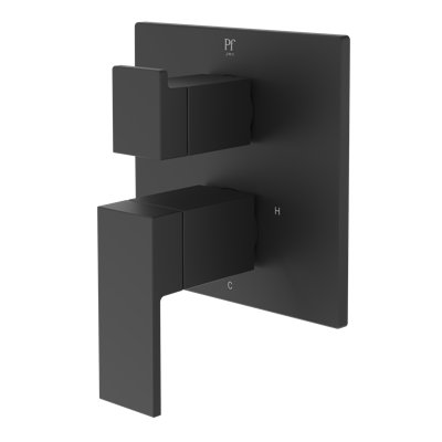 Dumont Stacked 2-Handle Valve Only Trim Kit in Spot Defense Matte Black