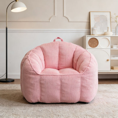 Comfy Corduroy Large Bean Bag Chairs with Armrests