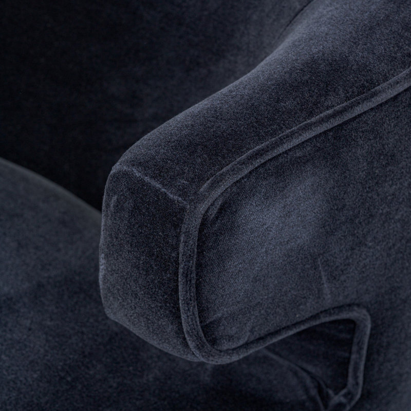 DOTTIE Swivel Barrel Chair, Blue 50% Viscose/50% Wool
