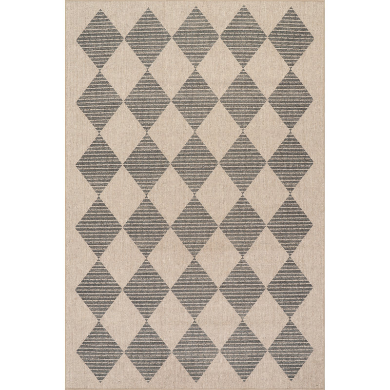 Tapis lavable Evrina, Gris, Rectangle de 5 pi x 8 pi