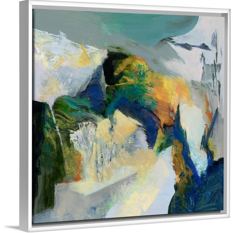 Reproduction d’art sur toile, "iceberg" par Emilia Arana, Cadre blanc, H 22 po x l 22 po x P 1,75 po