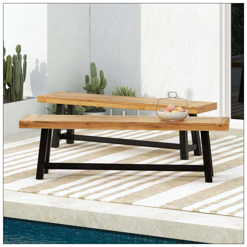 Outdoor Bench Set Of 2 For Patio Garden Outdoor Seating And Decoration