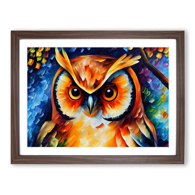 Long Eared Owl Vol.1 Abstract 1 Piece Single Picture Frame Wall Art