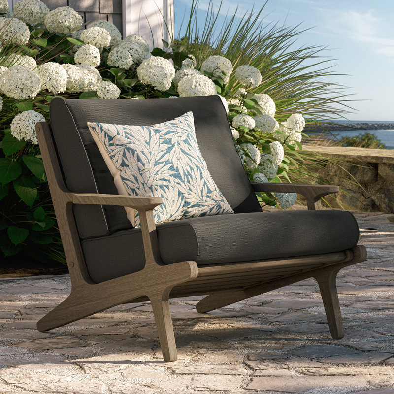 Fauteuil d'extérieur en bois de teck Saratoga, Gris