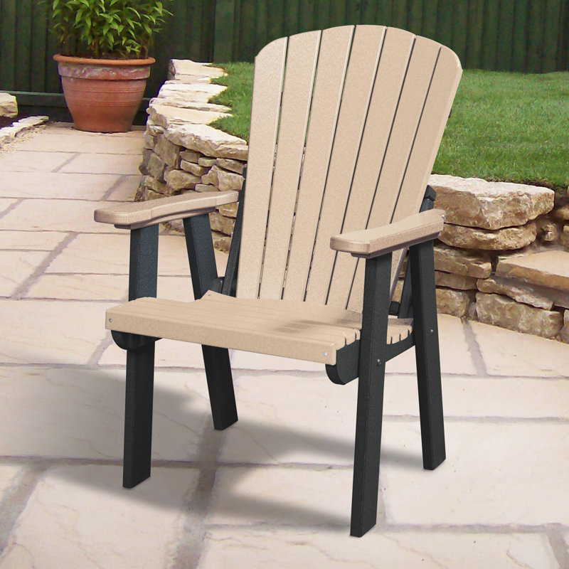 Chaise Adirondack en plastique, Bois vieilli / noir