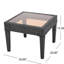 Table d'appoint d'extérieur grise 20 po x 15,3 po avec surface en verre trempé 15,41 lb