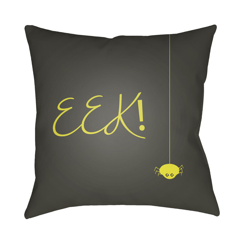  Indoor/Outdoor Throw Pillow, 20" H x 20" W x 4" D, Dark Gray