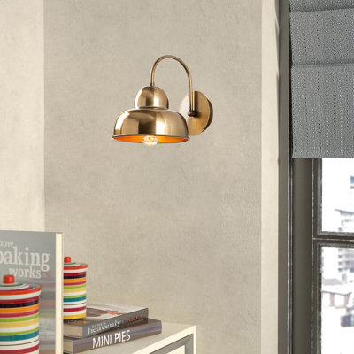 Stylish Gold Wall Lamp, Glam Scandinavian Design, 8.0 x 10.6 x 9.4 inches | Durable Metal Body, E27 Socket (Max 40W), IP20 Rated | Perfect for Living Room, Bedroom, and Hallway Lighting, Elegant Home Decor