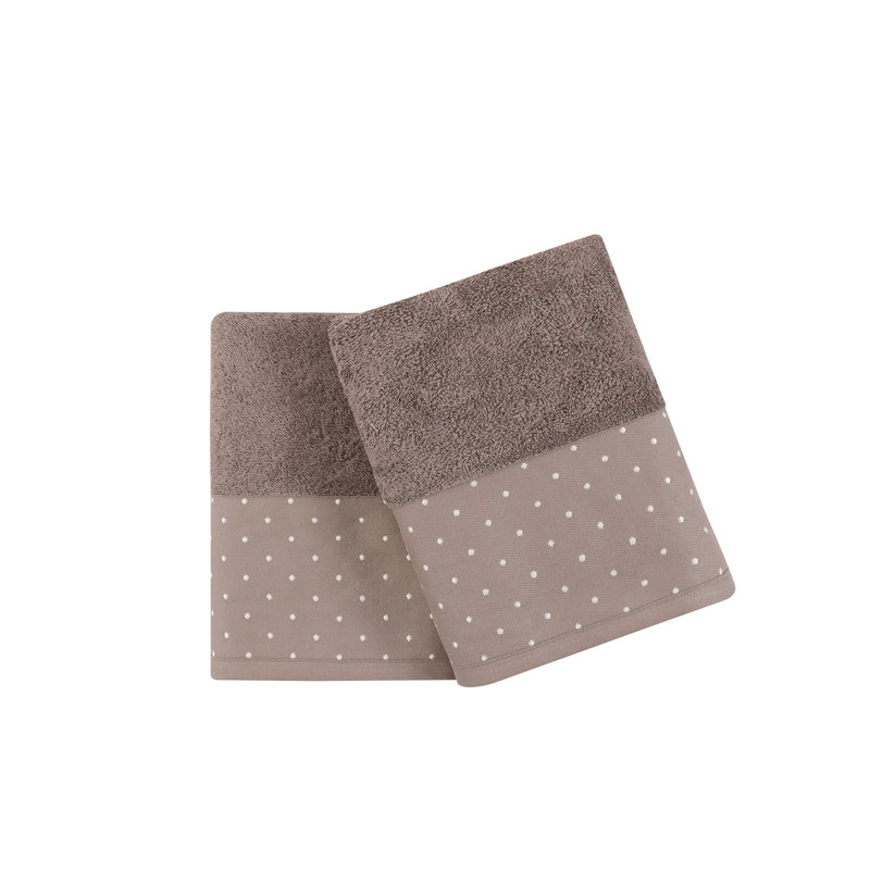 Luxurious Hand Towel Set, Brown & White, 19.7 x 35.4 inches | 100% Cotton, 17.9 oz/sq yd | Soft & Absorbent, Perfect for Bathroom & Spa Use, Gentle Wash Recommended, Elegant Design