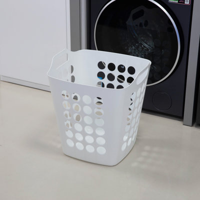 Panier à linge flexible en plastique - Panier de rangement carré avec poignées latérales pour un transport facile - Organisateur polyvalent pour la lessive et le rangement domestique, 50 litres
