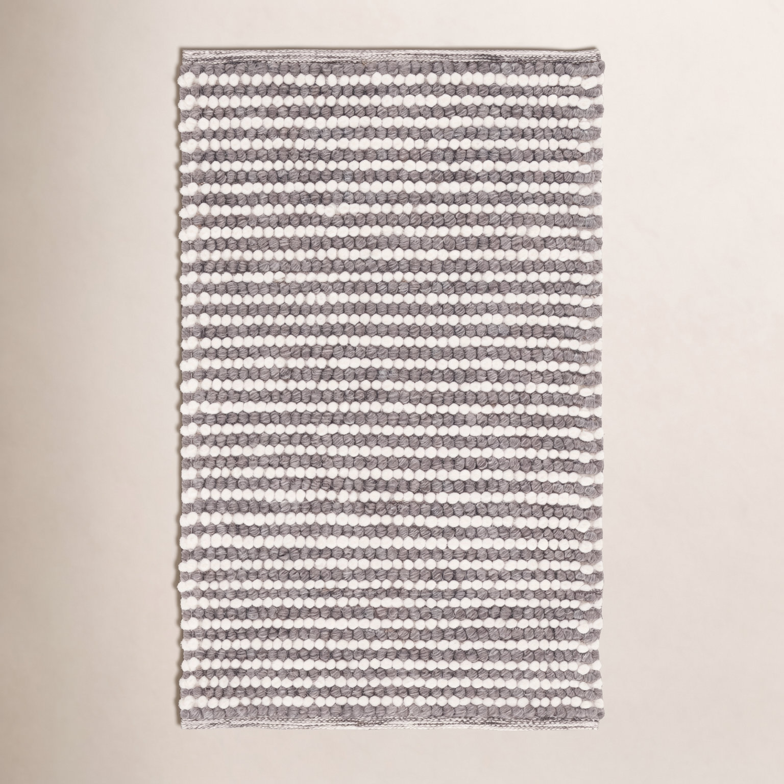 Cleodora Ivory Dark Brown Hand-Woven Chevron Rug, Rectangle 3' x 5'