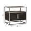Table de chevet 26 po Chek, 2 portes, 1 tablette, brun foncé, acier argenté-115686121