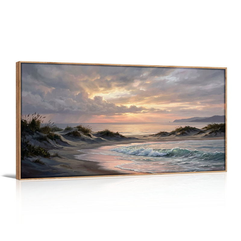 «Ocean Sunset», reproduction d'art sur toile, ensemble de 1, L 58 po x H 28 po, Naturel